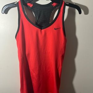 Nike Workout Tank-top With Bra Support Red (Small)